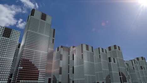 Rascacielos-LED-Desplazamiento-Gráficos-Edificios-Ciudad-4k